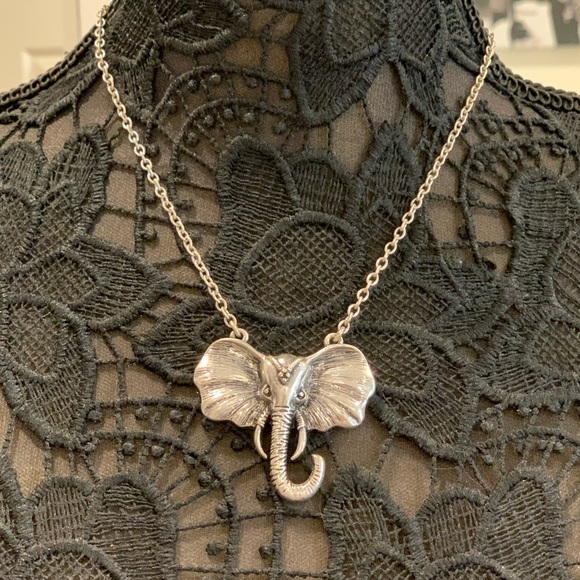 Lucky Brand Jewelry - Lucky Brand Silver Elephant Head Necklace NWOT.